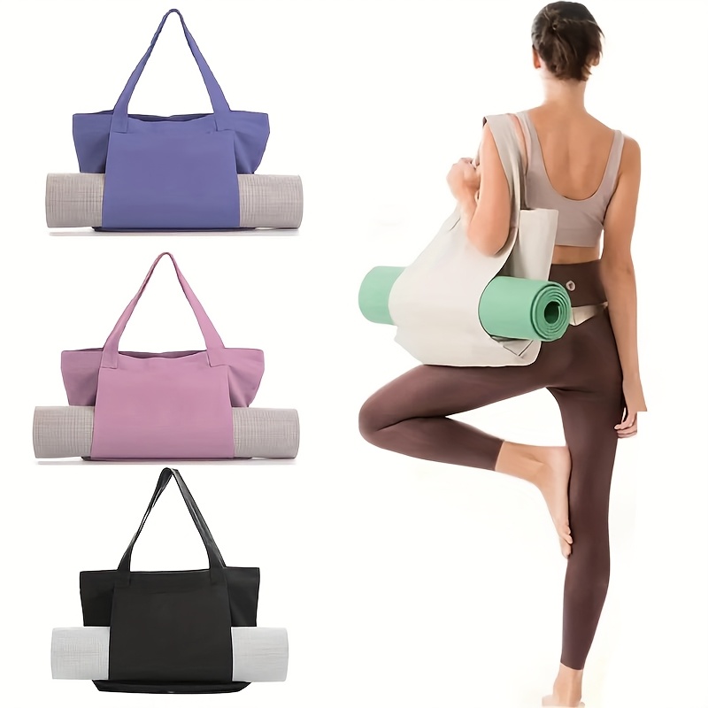 Pilates Yoga Bag - 多目的ヨガバッグ ヨガマット収納トート 大容量 ポータブル キャンバス収納バッグ フィットネス