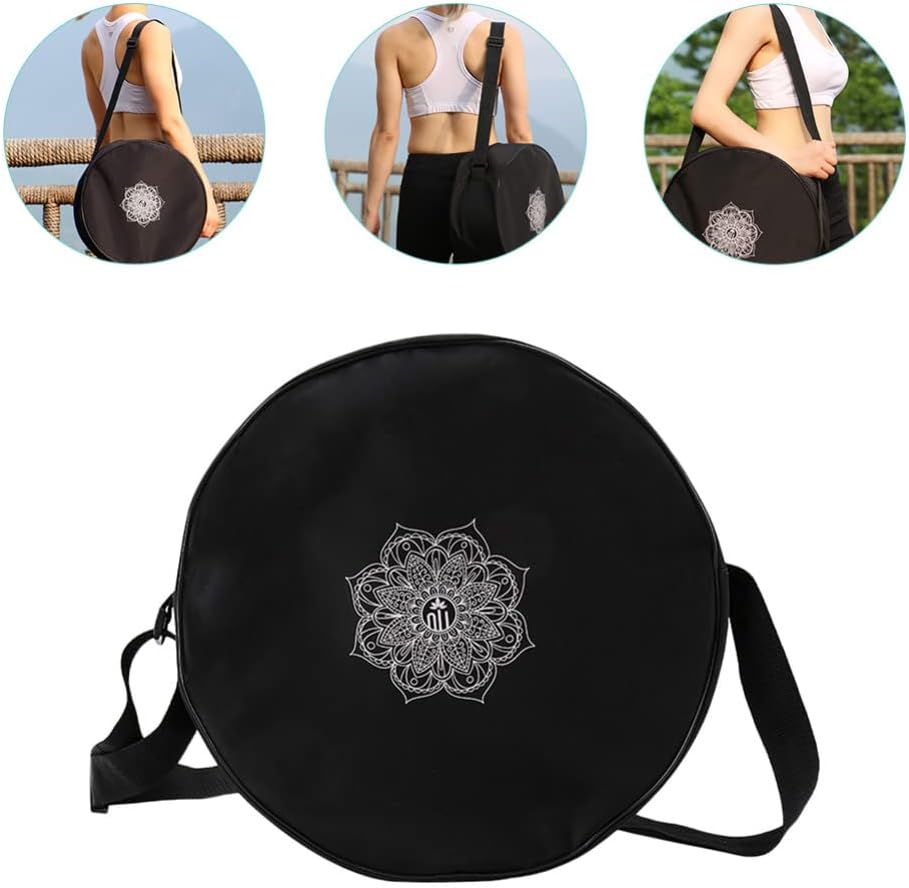 ヨガホイールバッグナイロンブラックマンダラフラワーヨガサーク - Pilates Yoga Bag のレビューと価格