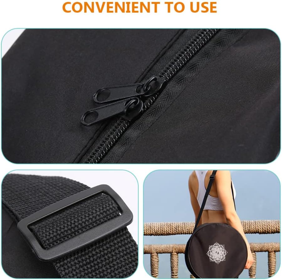 ヨガホイールバッグナイロンブラックマンダラフラワーヨガサーク - Pilates Yoga Bag のレビューと価格