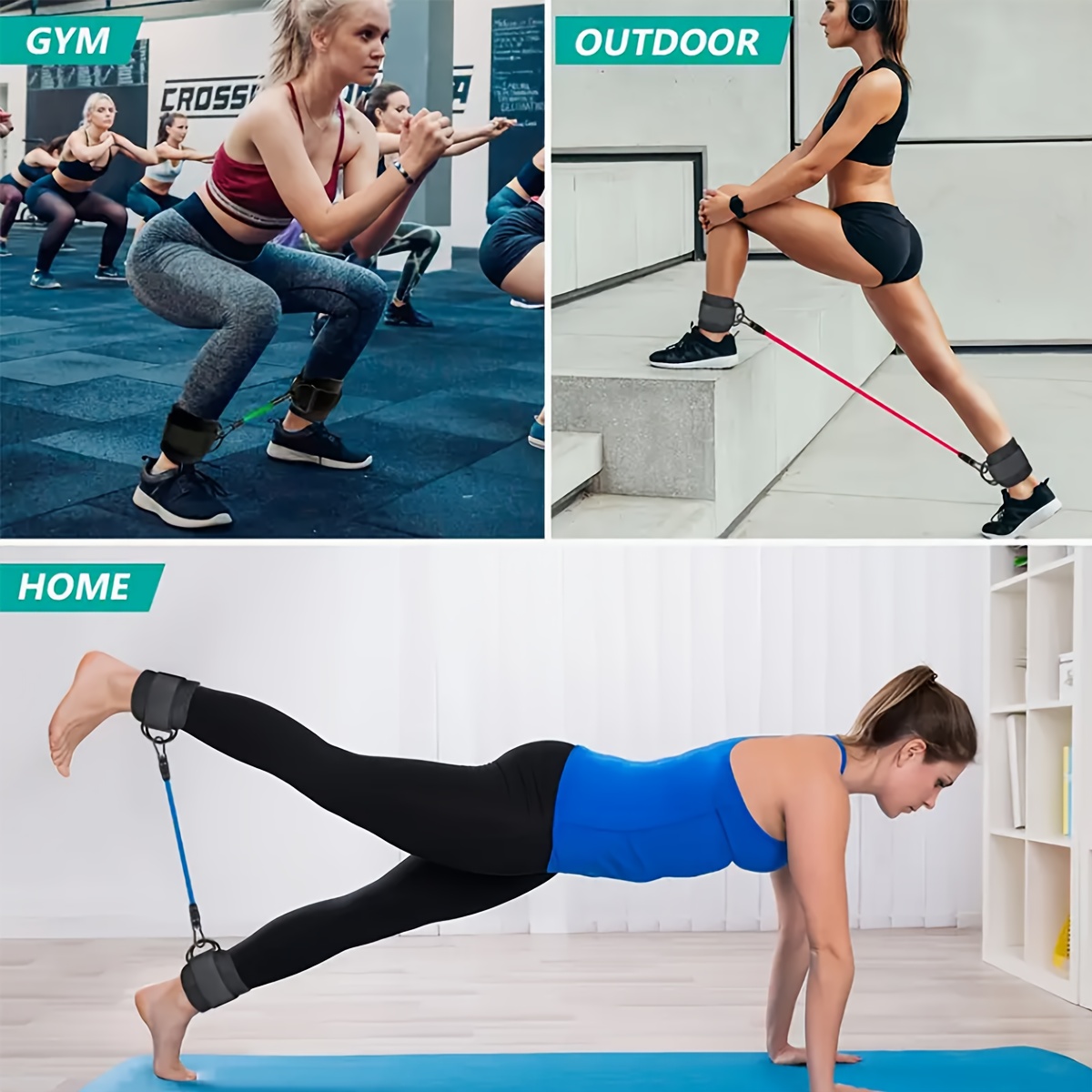 5ピースアンクルレジスタンスバンドセット、調節可能なストラッ - Pilates Yoga Reformer のレビューと価格