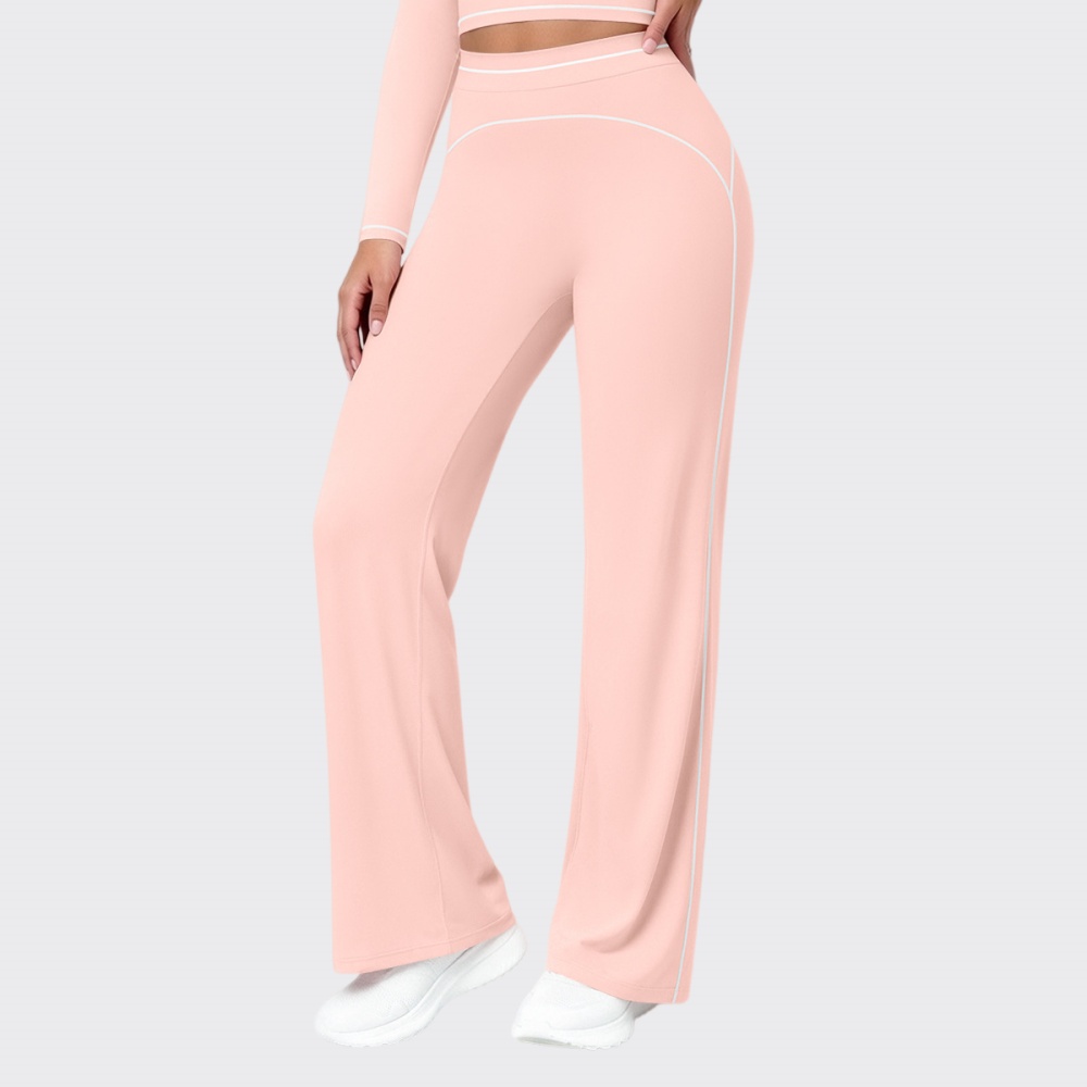 新しいハイウエストフレアパンツ女性のストレートレッグボトムス - Pilates Yoga Legging のレビューと価格