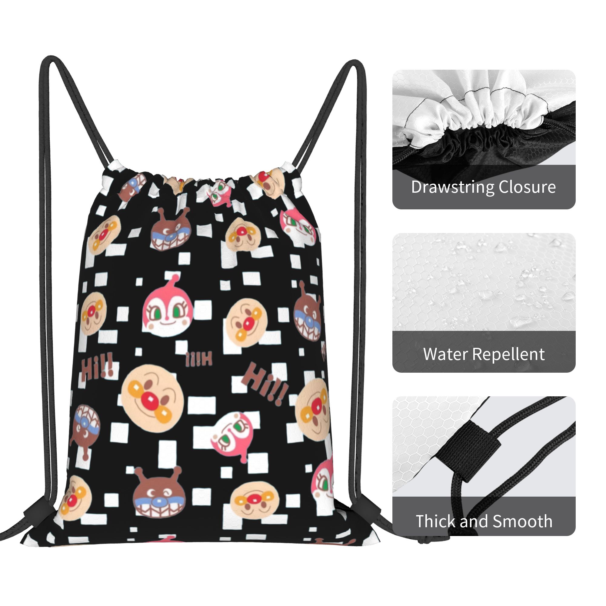 カスタムアンパンマン巾着バックパックバッグ男性女性軽量漫画ジ - Pilates Yoga Bag のレビューと価格