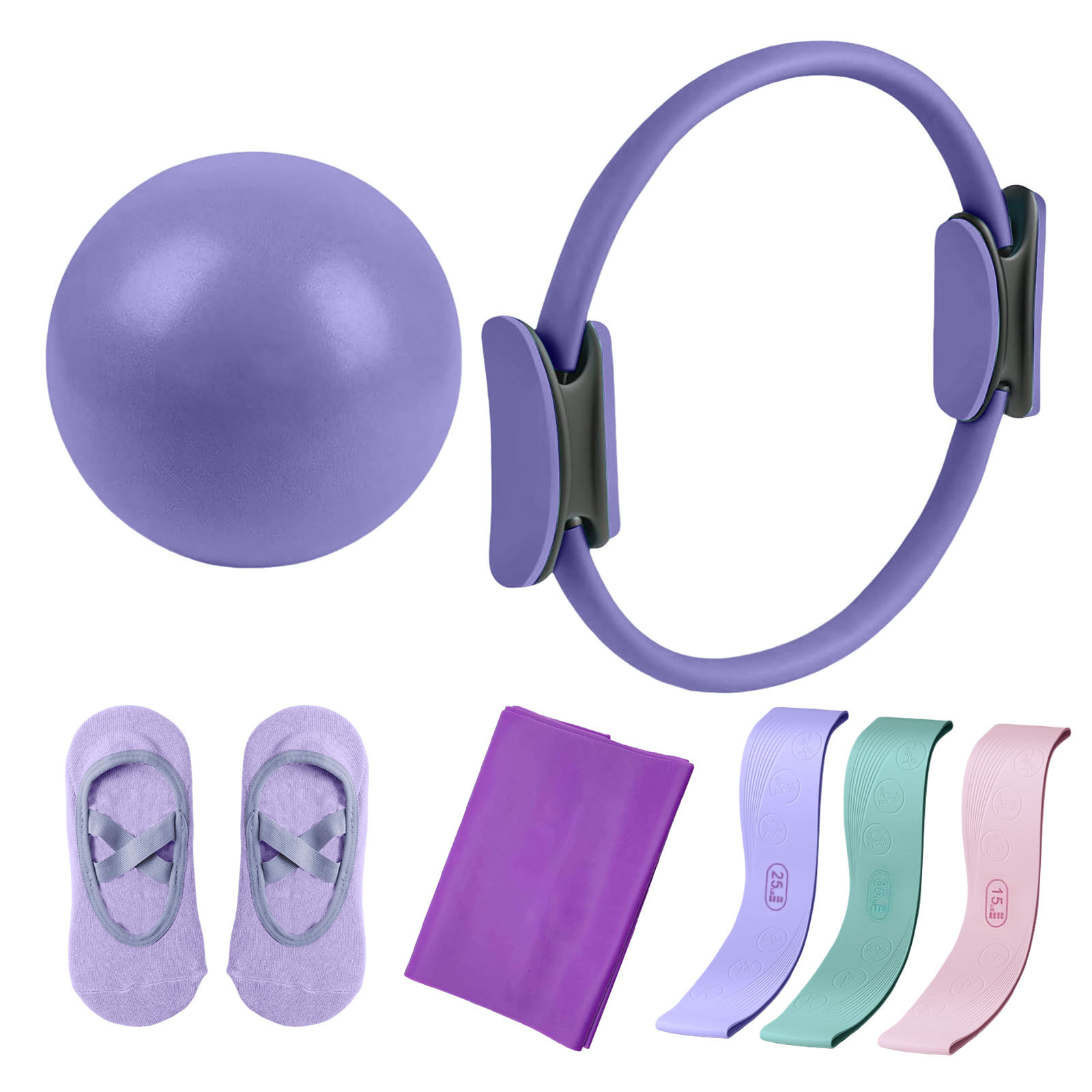 ピラティスサークルレジスタンスバンド7点セット、ストレッチ補 - Pilates Yoga Combined のレビューと価格